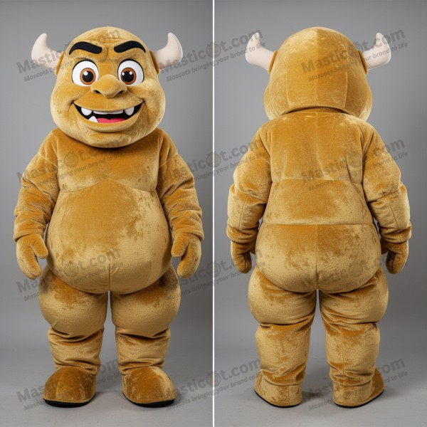 Gold velvety ogre mascot - Masticot.com