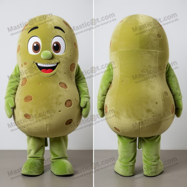 Lime green plump potato mascot - Masticot.com