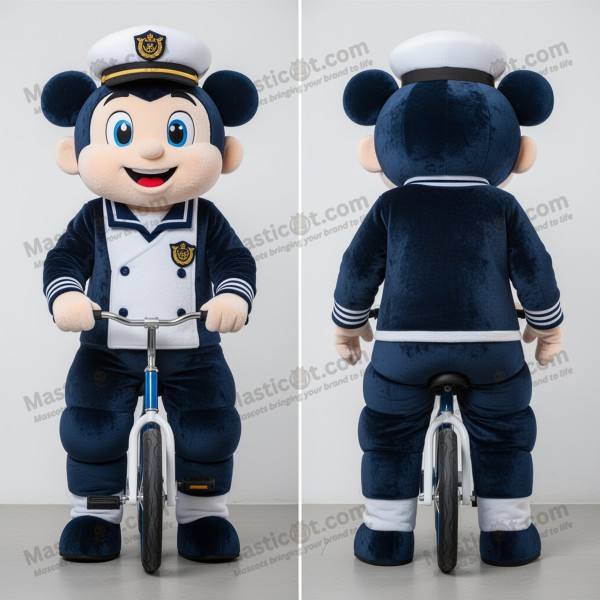 Marineblå, glad sirkusartist-maskot - Masticot.com