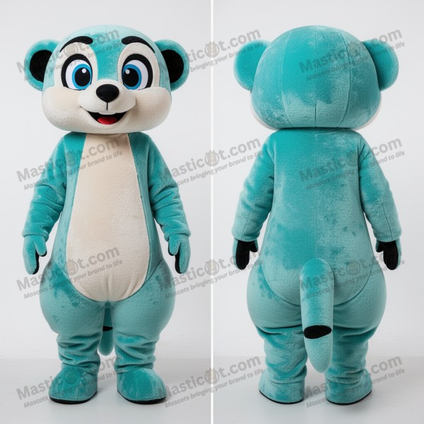 Turquoise velvety meerkat mascot - Masticot.com
