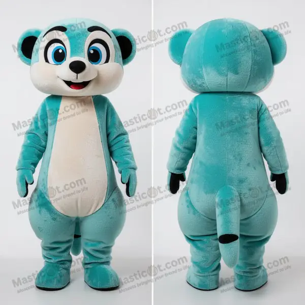 Turquoise velvety meerkat mascot - Meerkat - MASTICOT_2116 - Masticot.com