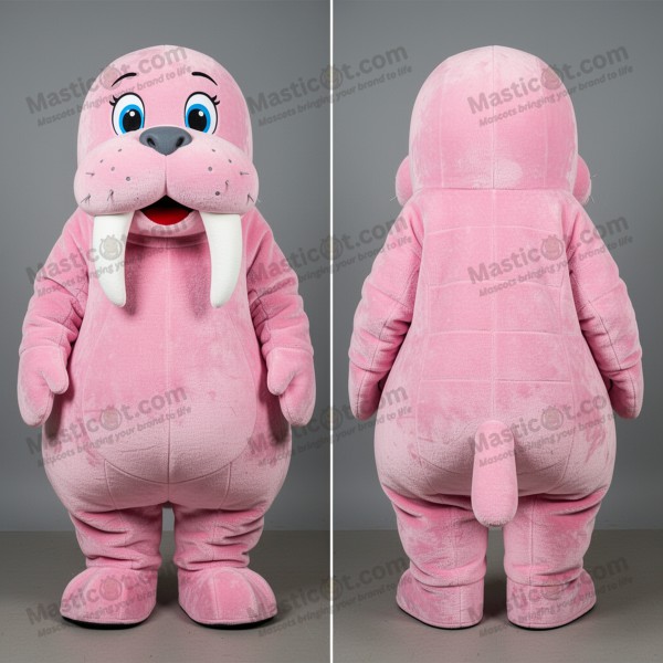 Mascota de morsa rosa encantadora - Masticot.com