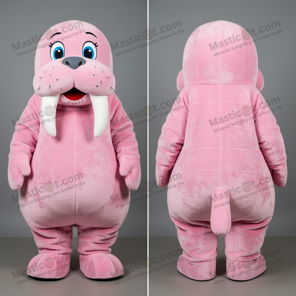 Rosa charmig valrossmaskot - Valross - MASTICOT_2117 - Masticot.com