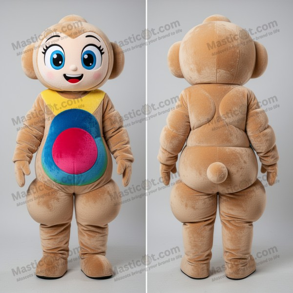 Tan flexible contortionist mascot - Masticot.com