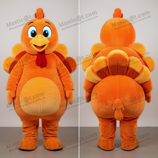 Rust orange plump turkey mascot - Masticot.com