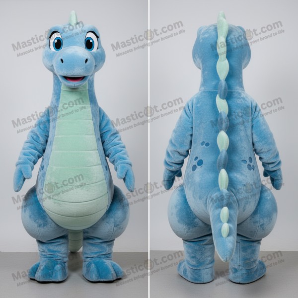 Himmelblå Kjole Silhuett Loch Ness Monster Maskot -