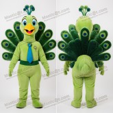 Lime green plush feathered peacock mascot - Masticot.com