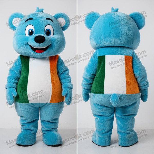 Cyan vibrant irish flag mascot - Irish Flag - Masticot.com
