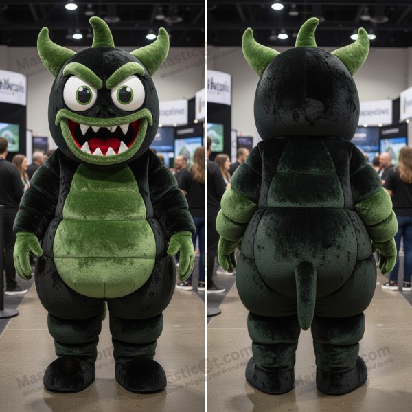 Olive green mischievous demon mascot - Masticot.com