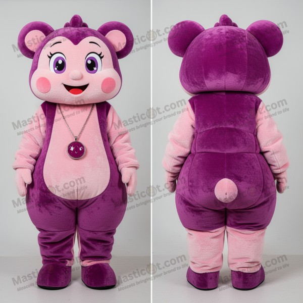 Magenta heart shaped pendant mascot - Masticot.com
