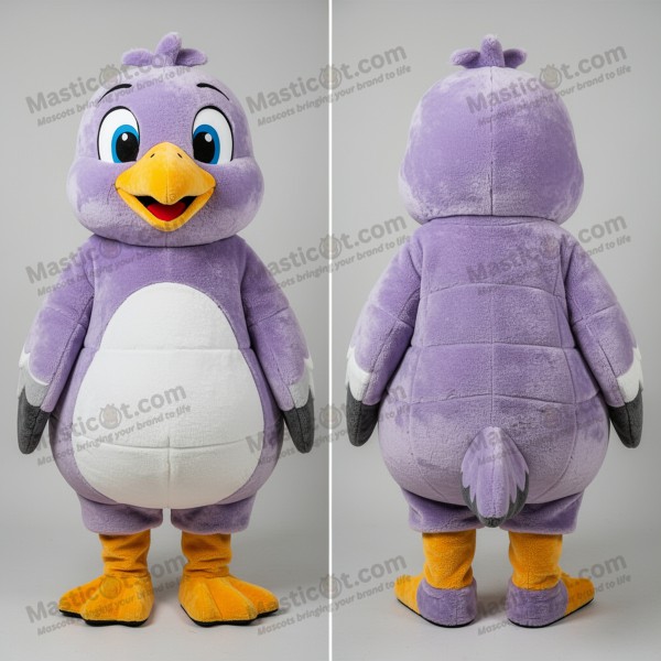 Lavender draped cheerful seagull mascot - Masticot.com