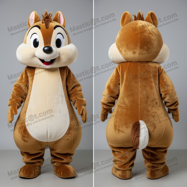Golden fluffy chipmunk mascot - Masticot.com