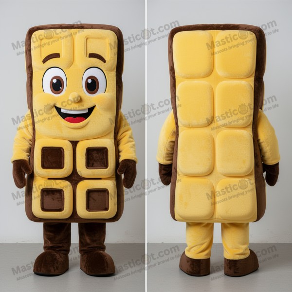 Buttery yellow oversized chocolate bar mascot - Masticot.com