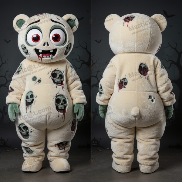 Cream spooky undead mascot - Masticot.com