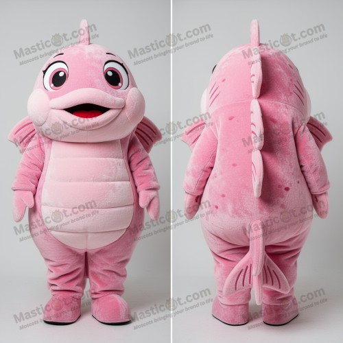 Velvety pink playful cod mascot - Masticot.com
