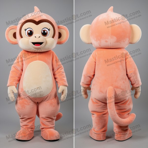 Peach soft capuchin monkey mascot - Masticot.com