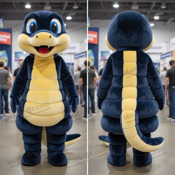 Navy blue cuddly snake mascot - Masticot.com