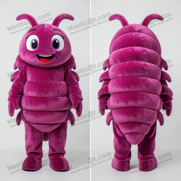 Magenta velvety trilobite mascot - Masticot.com
