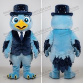 Sky blue velvety crow mascot - Masticot.com