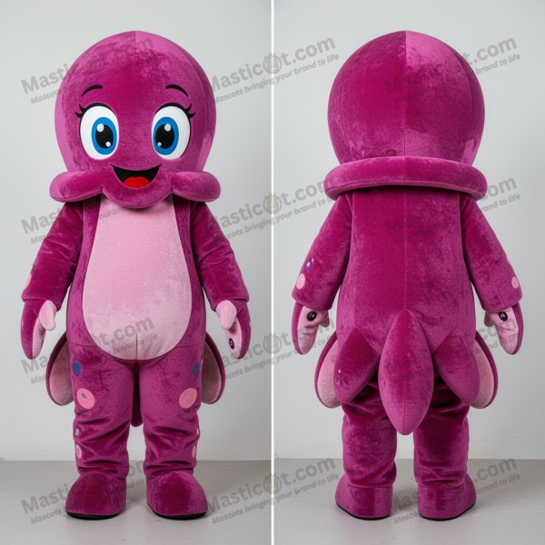Magenta plyšová maskota sépie - Masticot.com