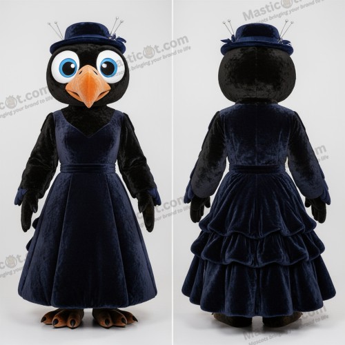 Mascote de abutre aveludado preto midnight - Abutre - MASTICOT_21961 - Masticot.com