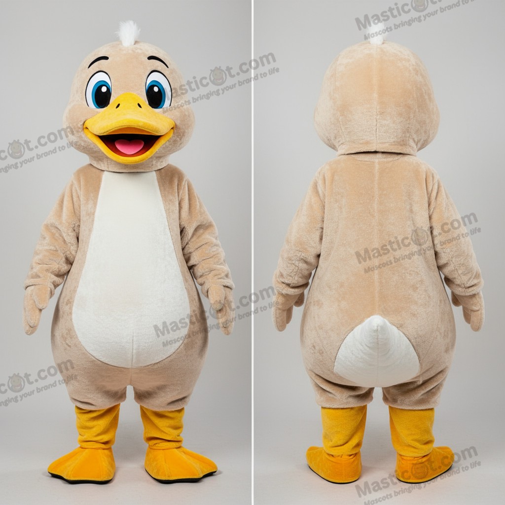 Beige avrundet muskovand maskotdrakt - Moskusand - MASTICOT_21998 - Masticot.com