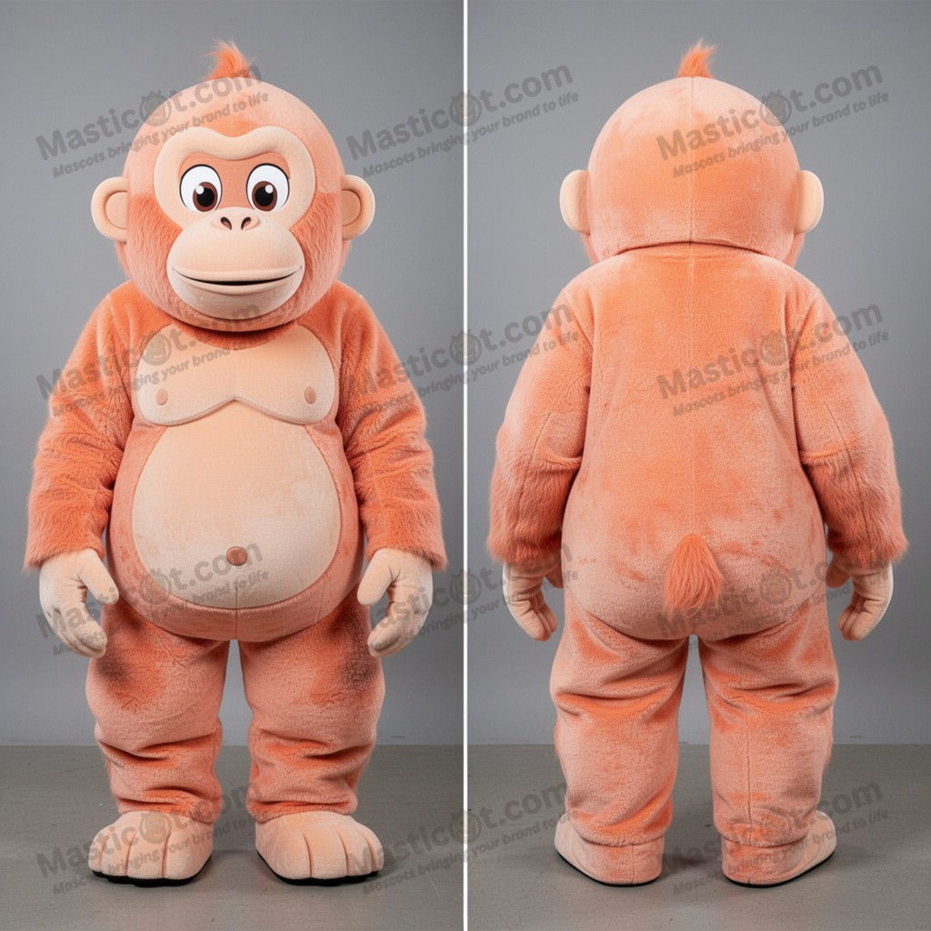 Peach soft orangutan mascot - Masticot.com