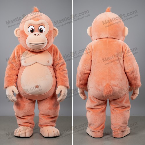 Peach soft orangutan mascot - Masticot.com