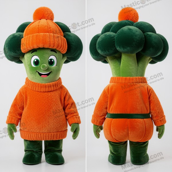 Costume da broccoli arancione vellutato - Broccoli - MASTICOT_22137 - Masticot.com