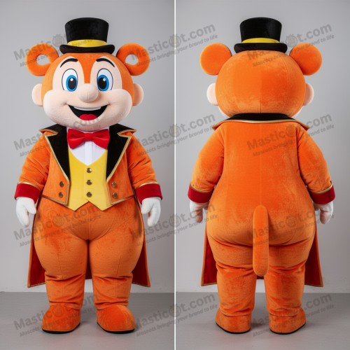 Vibrant orange playful ring master mascot - Ring Master - MASTICOT_190 - Masticot.com