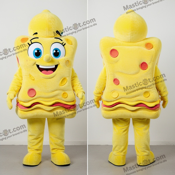 Mascotte giallo limone allegra lasagna - Lasagna - MASTICOT_22329 - Masticot.com