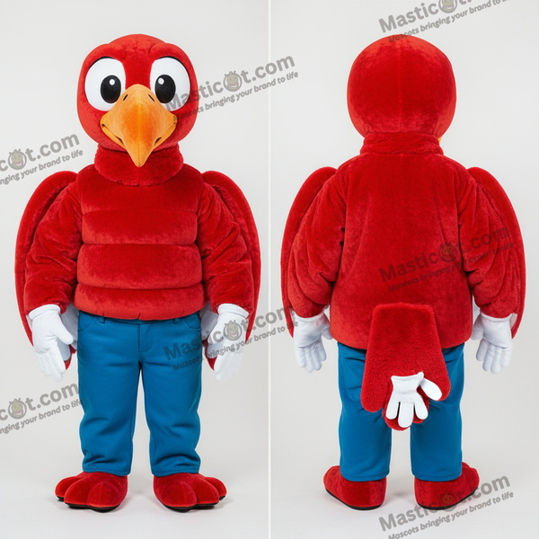 Mascote de abutre vermelho felpudo - Abutre - MASTICOT_22376 - Masticot.com