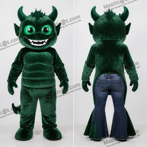 Forest Green Fløjls-Dæmon Maskot - Dæmon - MASTICOT_22378 - Masticot.com
