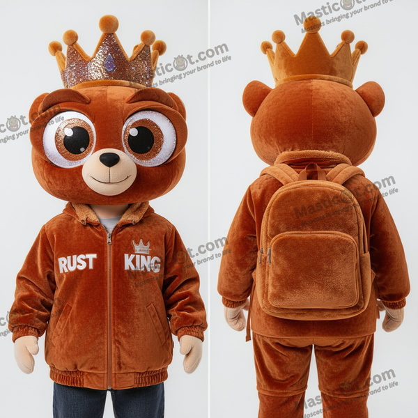 Rostorange Glitterögd Kungsmaskot - Kung - MASTICOT_22437 - Masticot.com