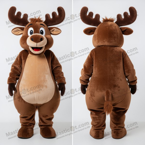 Mascota de alce aterciopelada marrón - Masticot.com