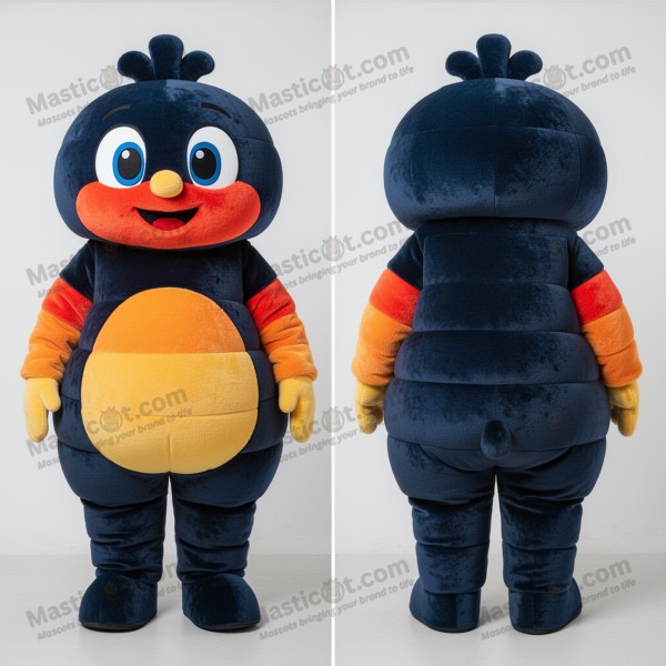 Navy velvety paella mascot - Masticot.com