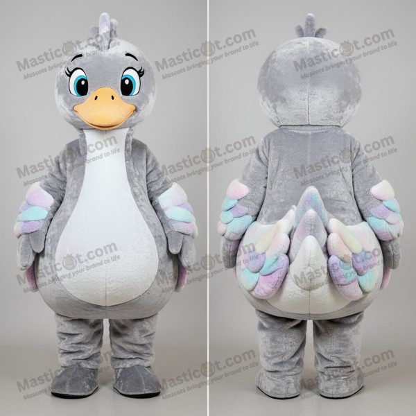 Silver graceful swans mascot - Masticot.com