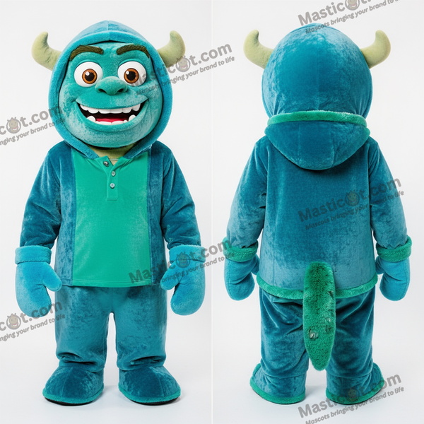 Cyan Teiknfigur-Oger Maskot - Troll - MASTICOT_22570 - Masticot.com