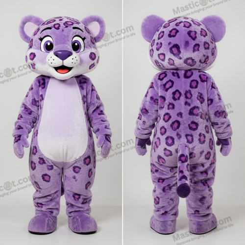 Mascotte léopard lavande ludique - Léopard - MASTICOT_22688 - Masticot.com