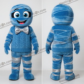 Azure blauwe vrolijke mummie mascotte - Mama - MASTICOT_22902 - Masticot.com