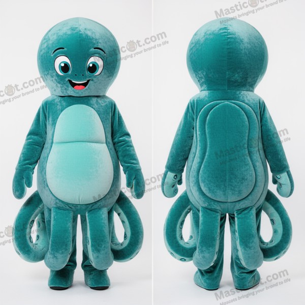 Modrý plyšový přátelský maskot chobotnice - Chobotnice - MASTICOT_22967 - Masticot.com