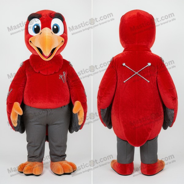 Karmesinrød breidvinget åtselgribb maskot - Masticot.com