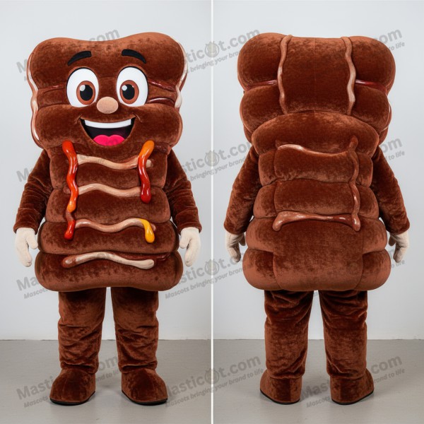 Smoky brown rounded bbq ribs mascot - Masticot.com