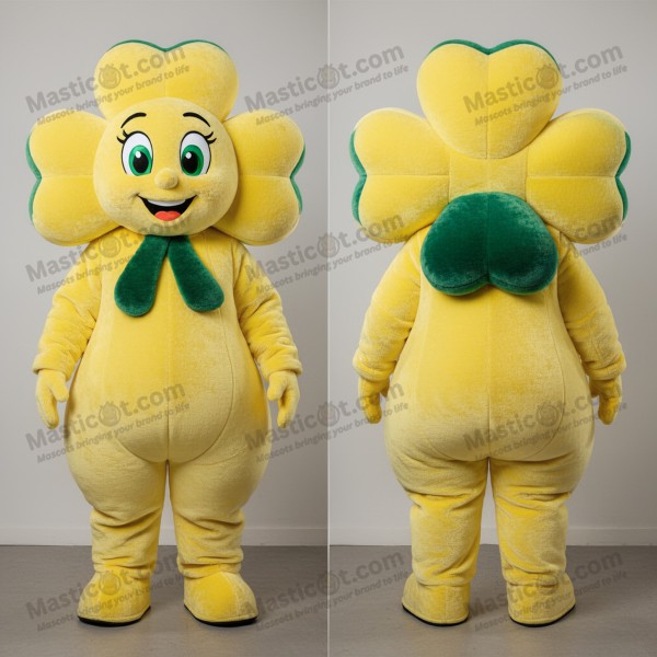 Maskot čtyřlistejka citronově žlutá, zaoblená - Masticot.com