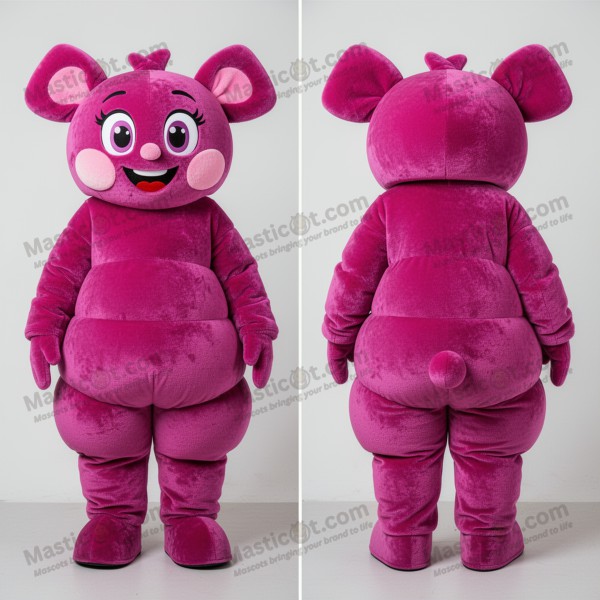 Magenta velvety candy mascot - Masticot.com
