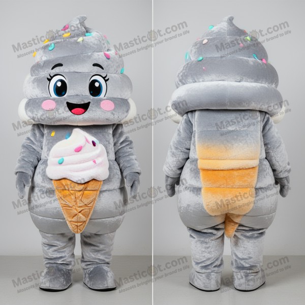 Zilveren fluwelen ijsmascotte - Masticot.com
