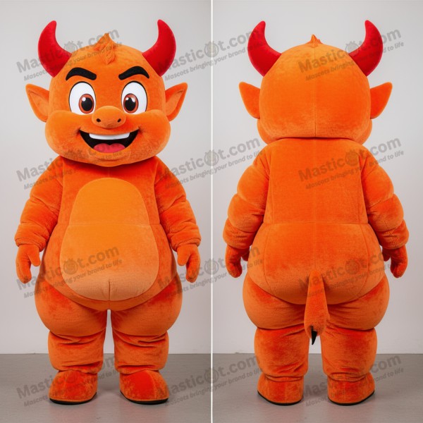 Rust orange mischievous devil mascot - Masticot.com