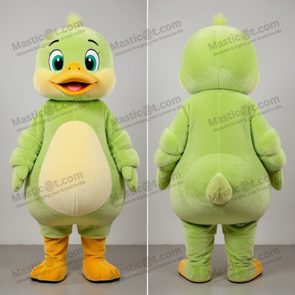 Lime green cheerful gosling mascot - Masticot.com