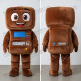 Velvet brown rounded computer mascot - Masticot.com