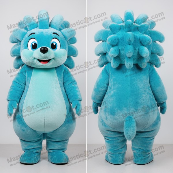 Cyan Velvety Porcupine Mascot - Masticot.com